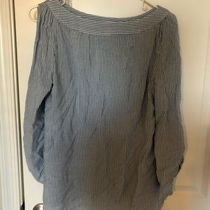 Striped Blue and White Blouse